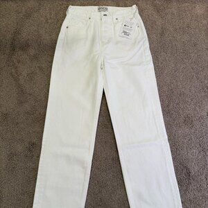 NWT ÉTICA Tyler Raw Hem Straight Leg Jeans 24 Vintage White 100% Cotton